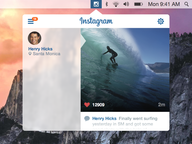 Conceito para o OS X Yosemite - Instagram