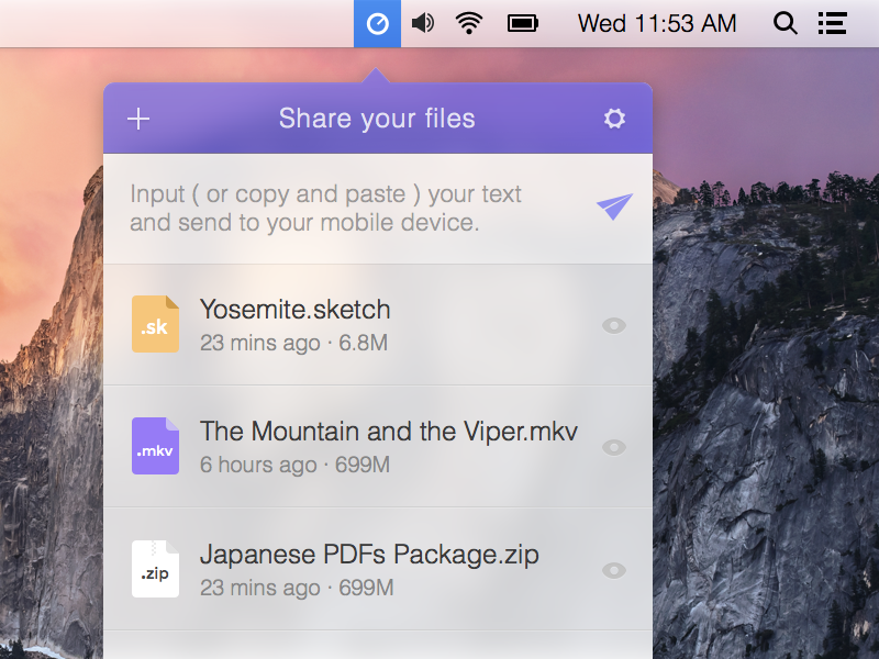 Conceito para o OS X Yosemite - Instashare