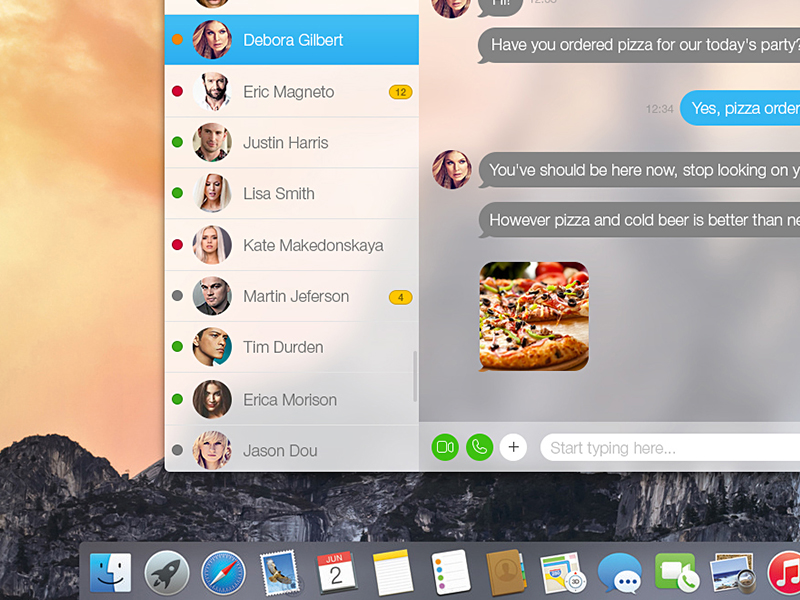 Conceito para o OS X Yosemite - Skype