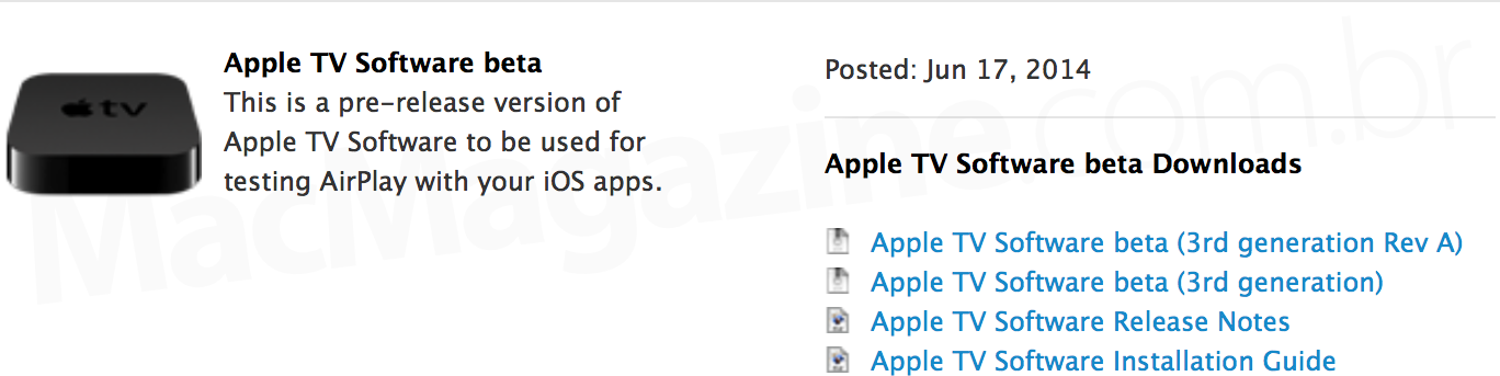 Apple TV Software beta