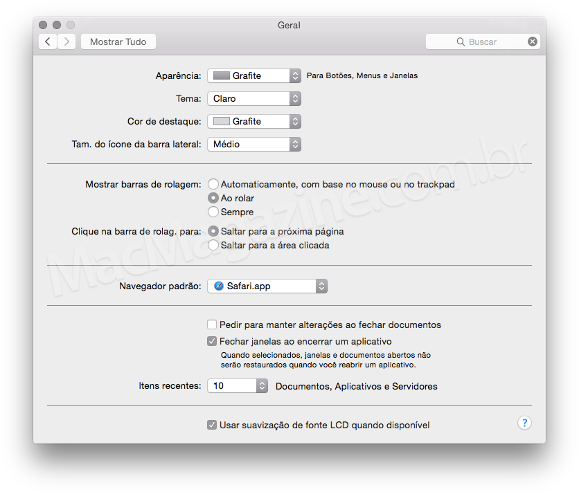 Screenshot do OS X Yosemite