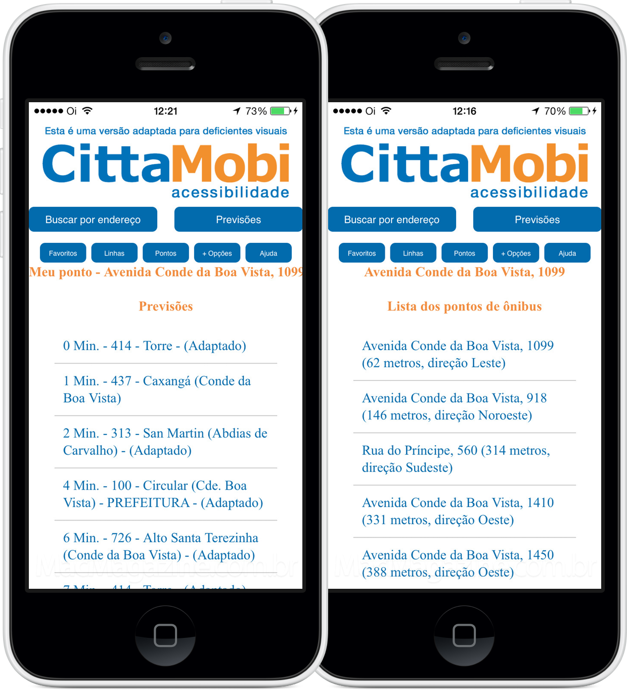 App CittaMobi Acessibilidade para iPhones/iPods touch