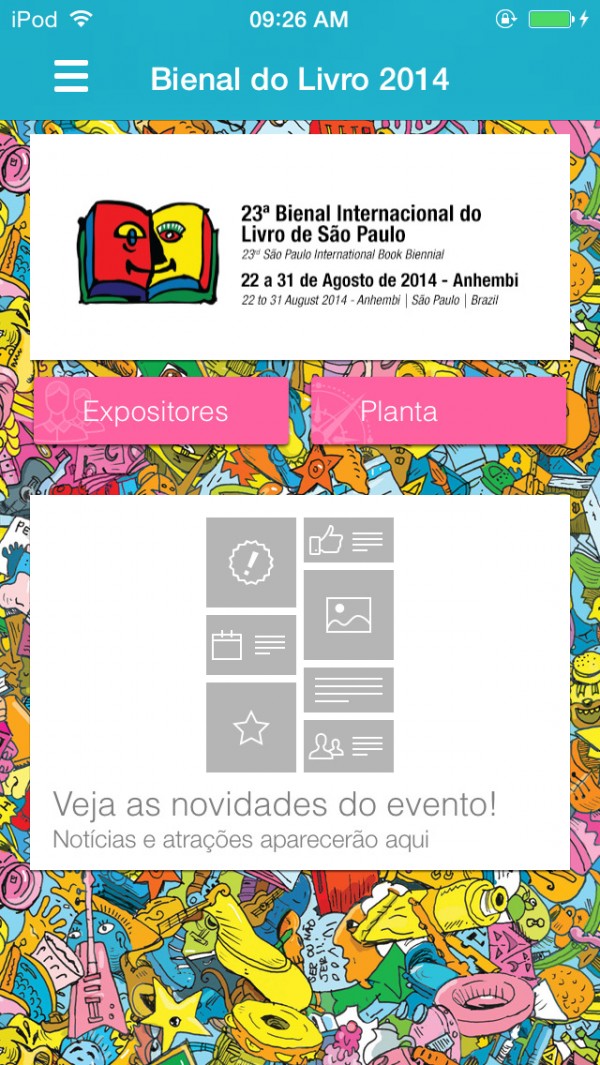 Screenshot do app Bienal do Livro de São Paulo 2014