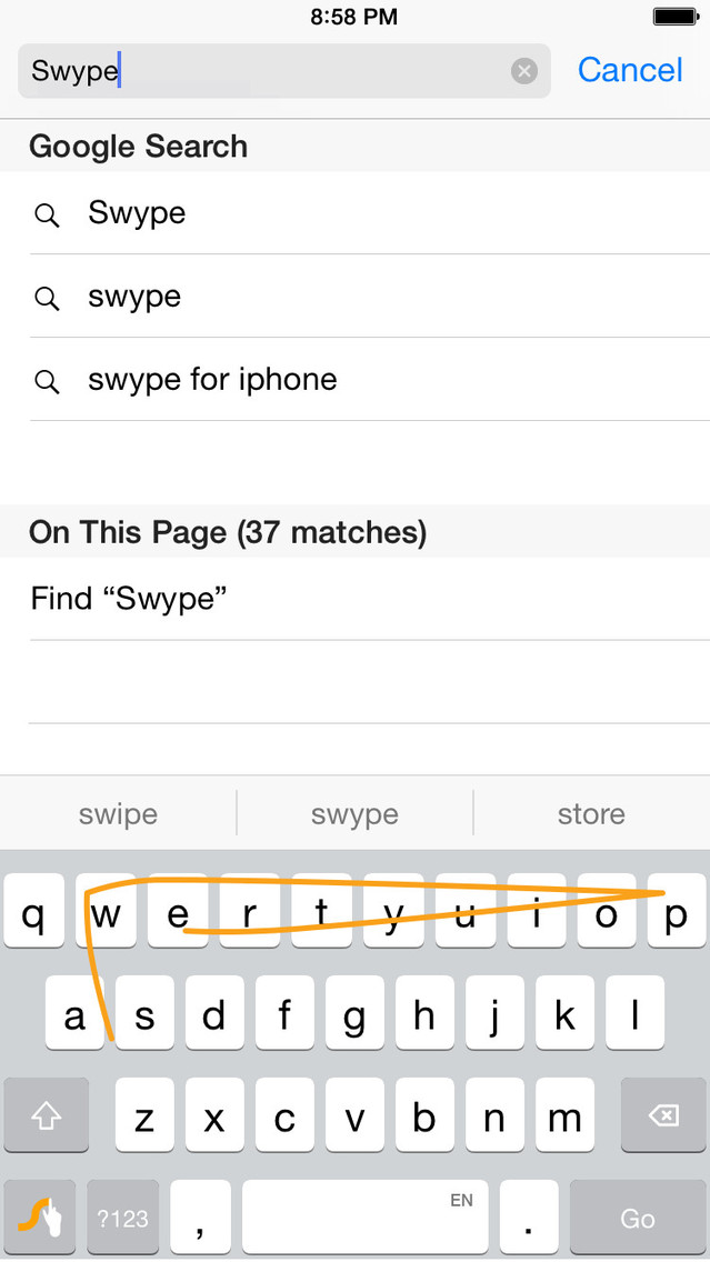 Teclado Swype para iOS
