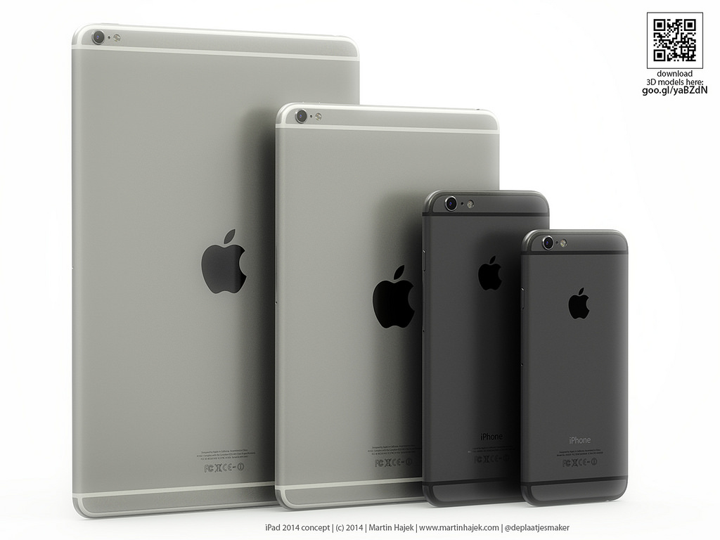Conceito de iPads com visual do iPhone 6