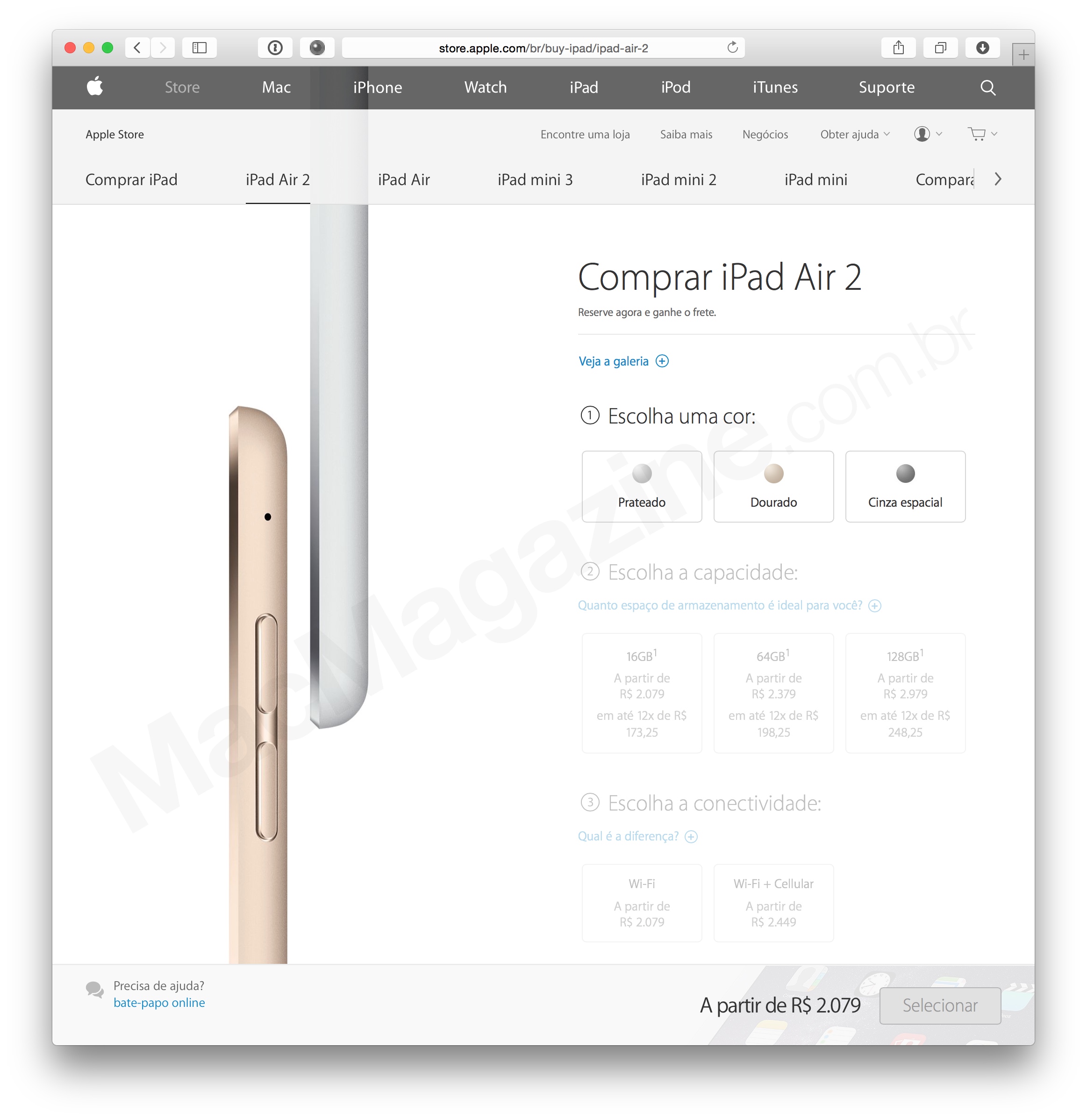 iPad Air 2 na Apple Online Store