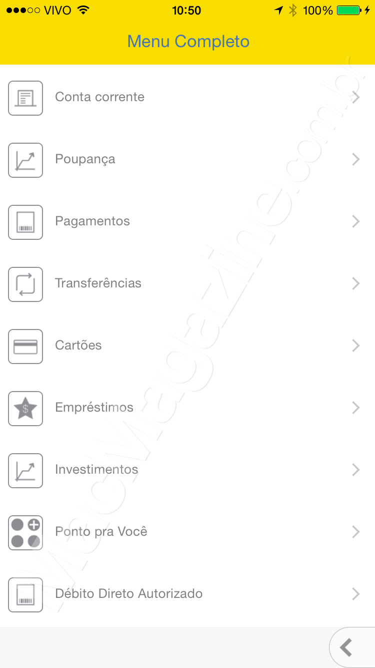 Nova versão do Banco do Brasil para iOS