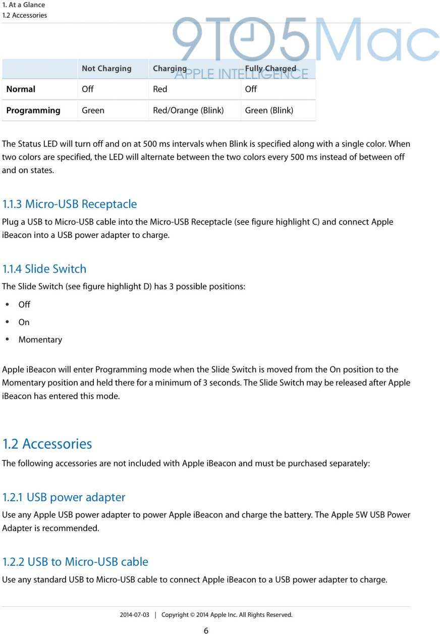 Manual do hardware de iBeacon da Apple