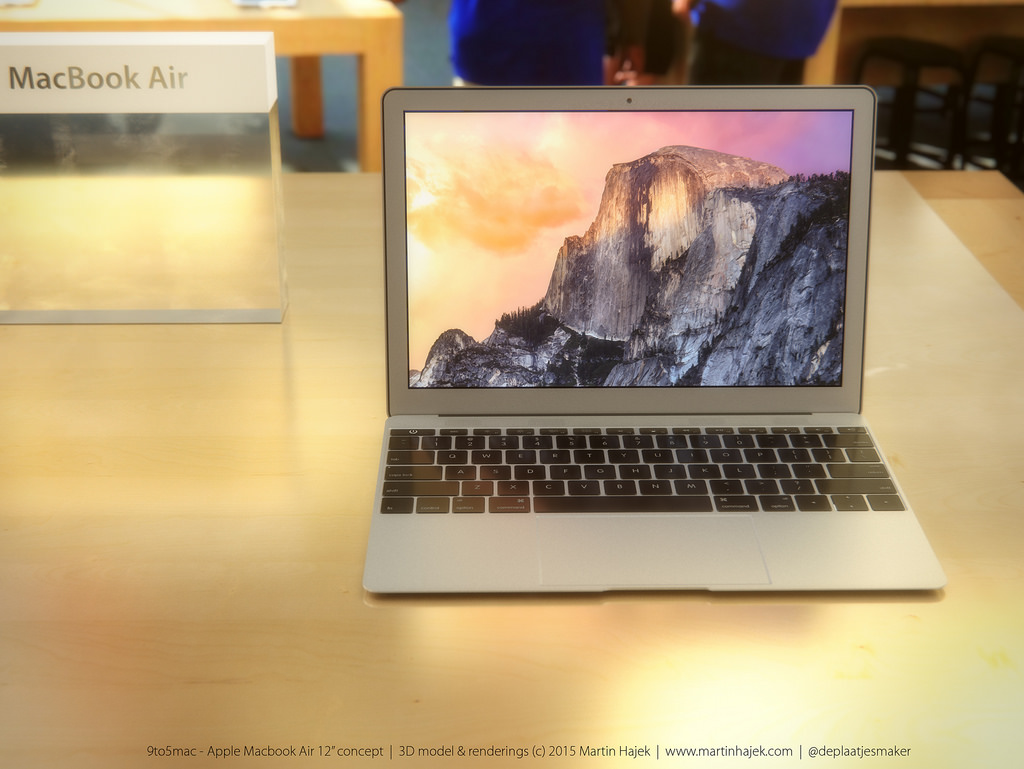 Mockup do suposto novo MacBook Air de 12 polegadas