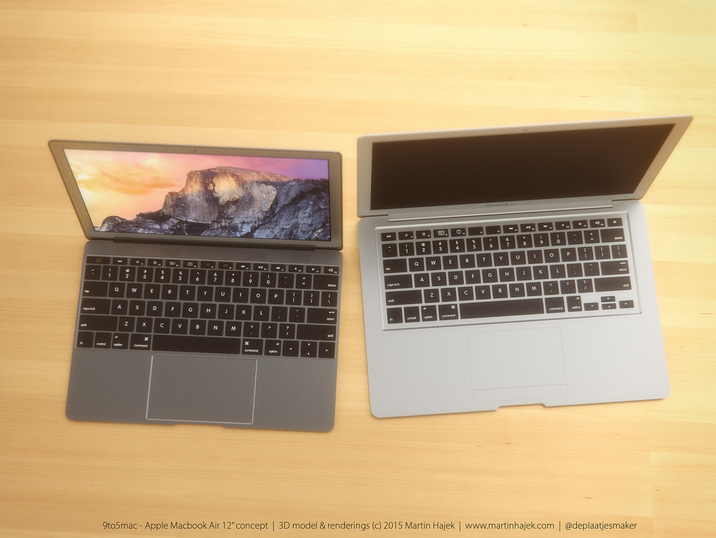 Mockup do suposto novo MacBook Air de 12 polegadas