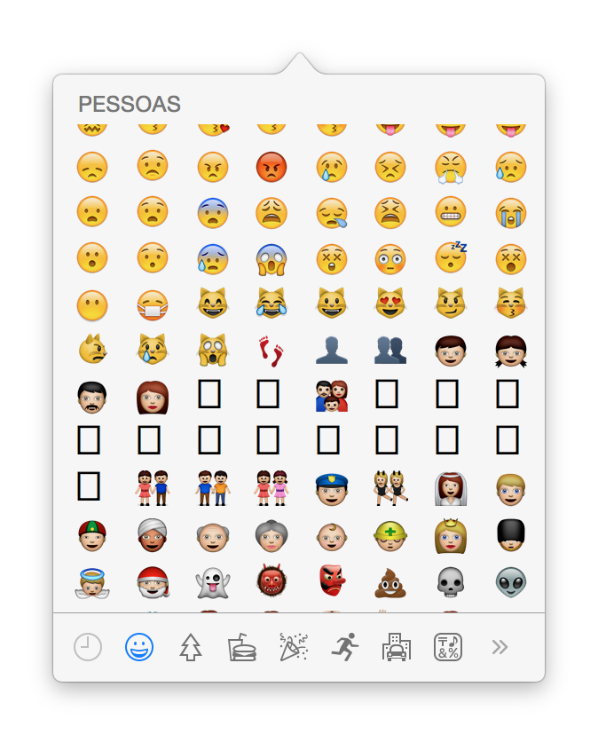 Emojis no OS X Yosemite 10.10.3