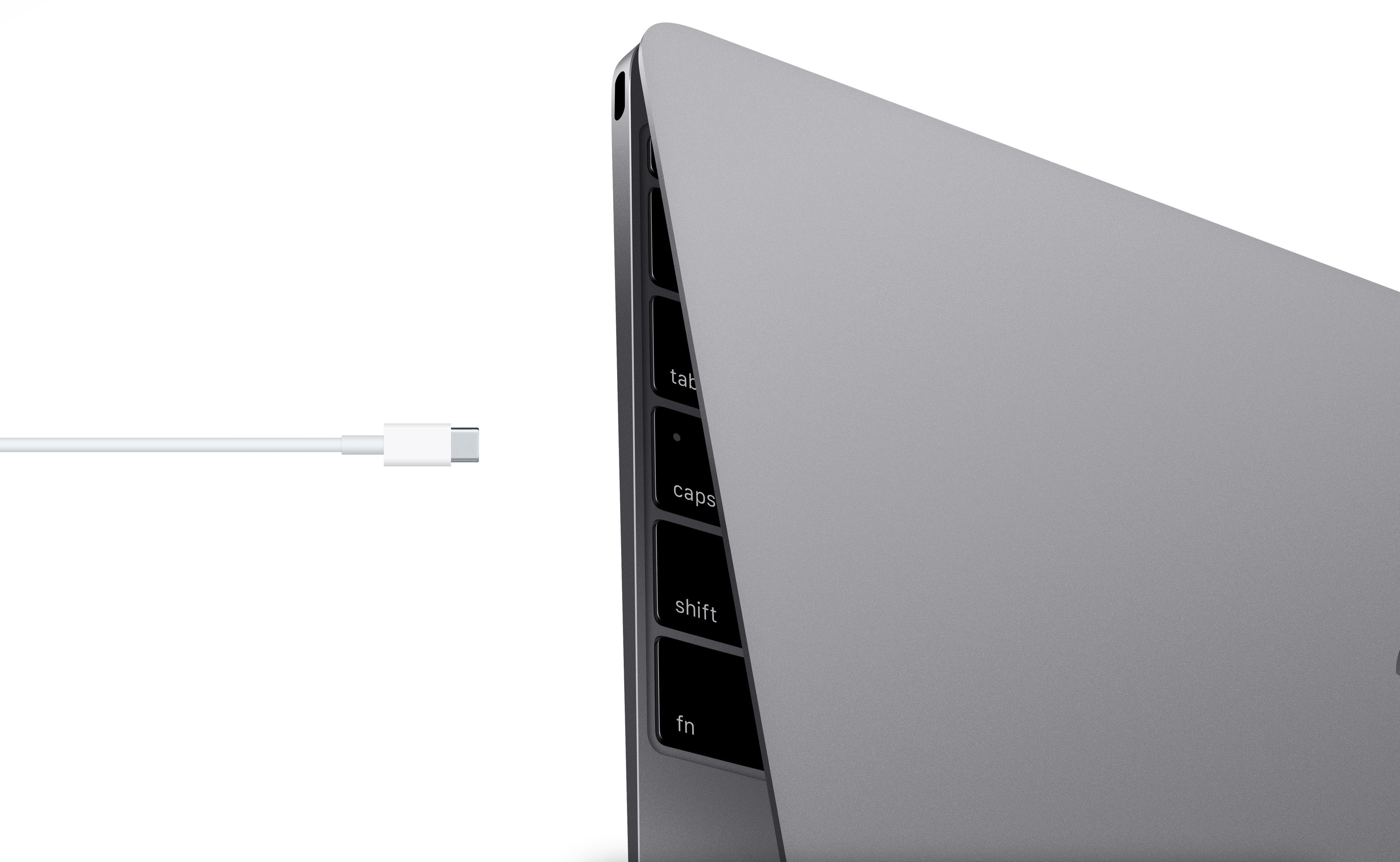 MacBook com cabo USB-C