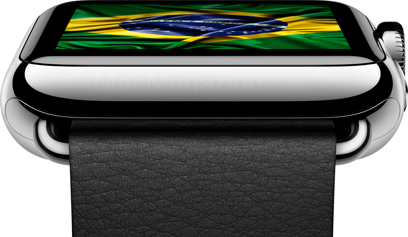 Apple Watch com a bandeira do Brasil
