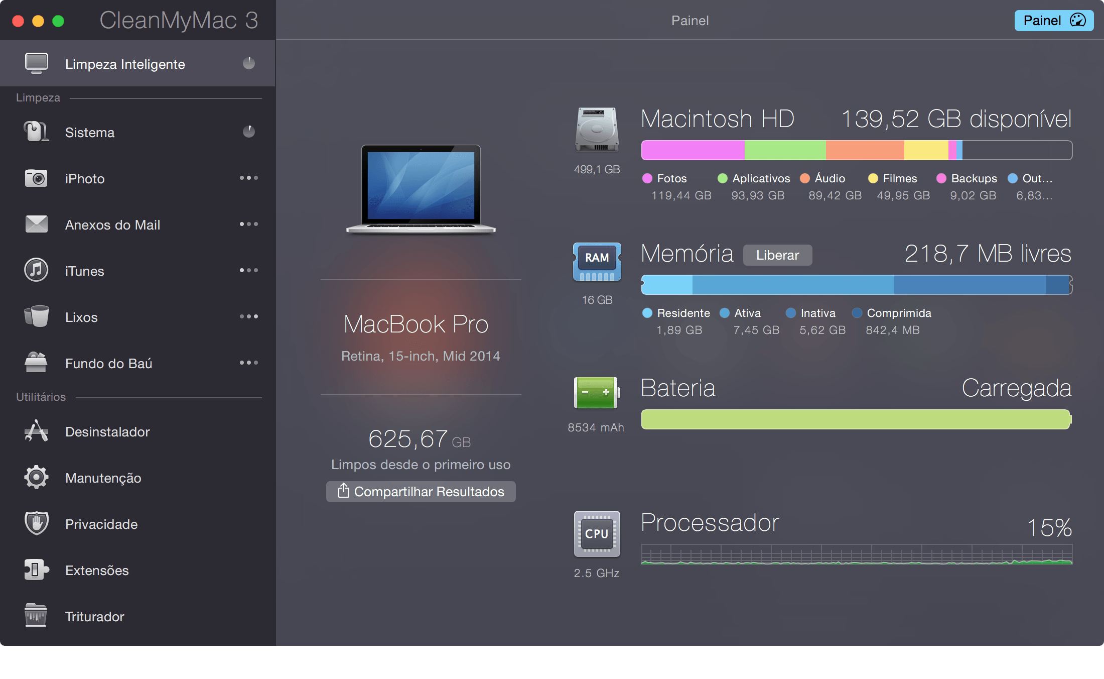 App CleanMyMac 3 para OS X