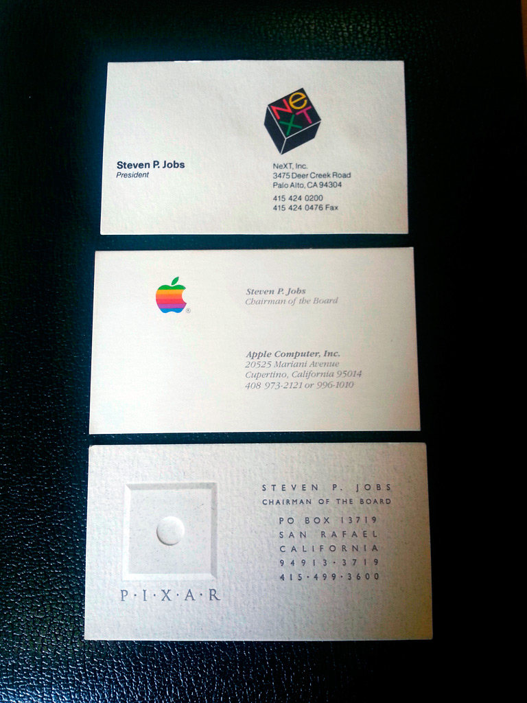 Cartões de visita de Steve Jobs