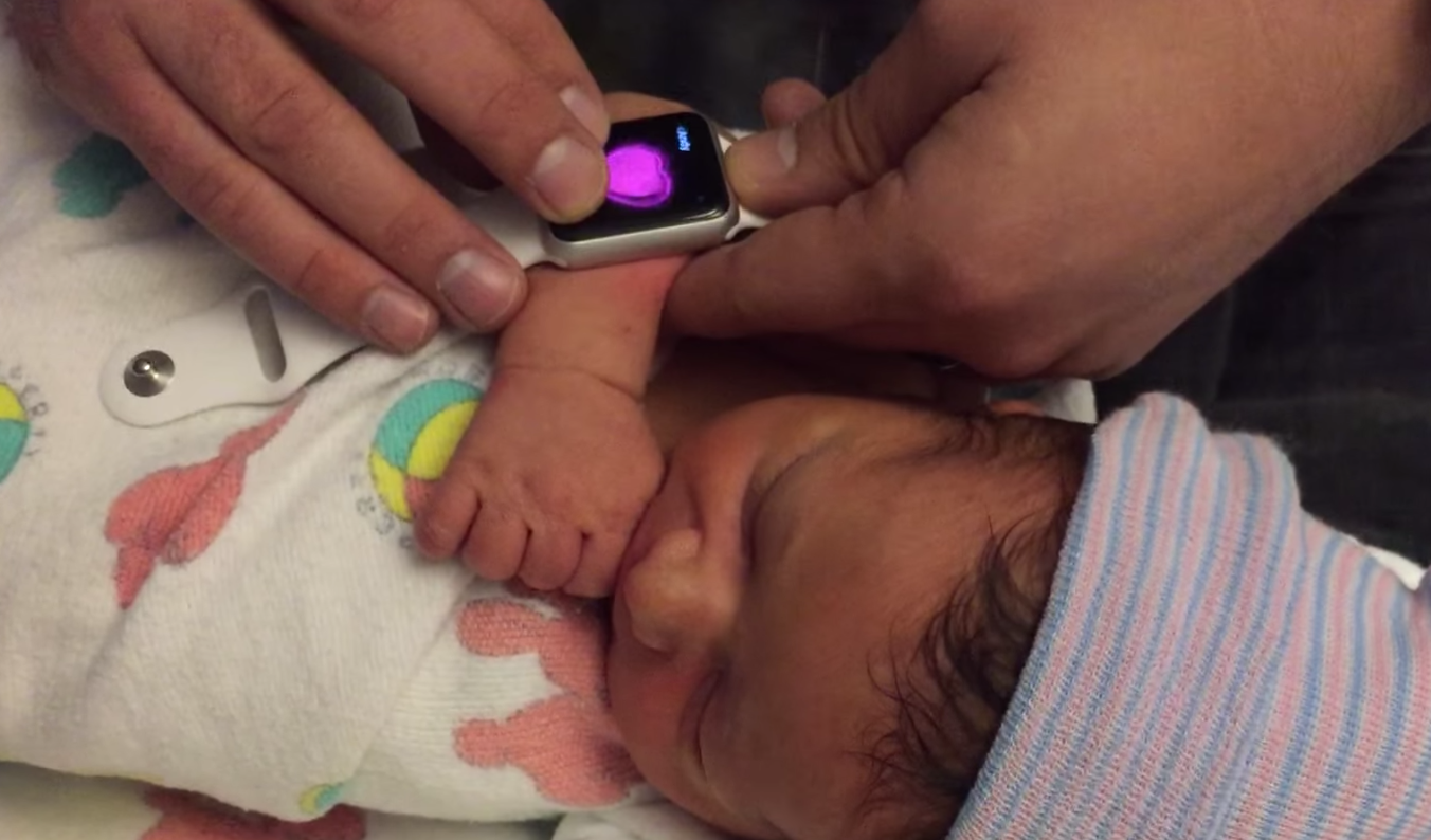 Compartilhando o batimento cardíaco de um bebê pelo Apple Watch