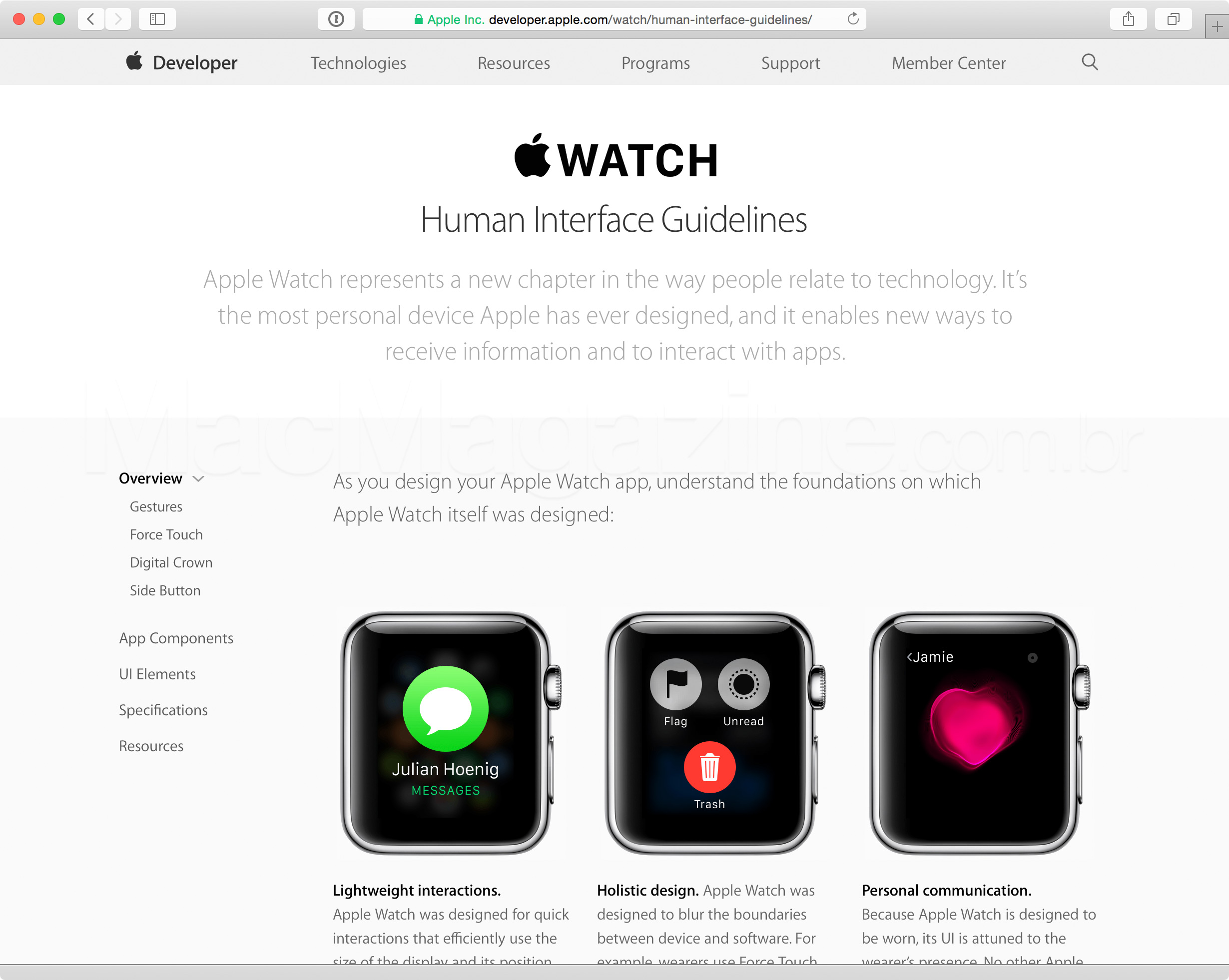Apple Watch - Human Interface Guidelines