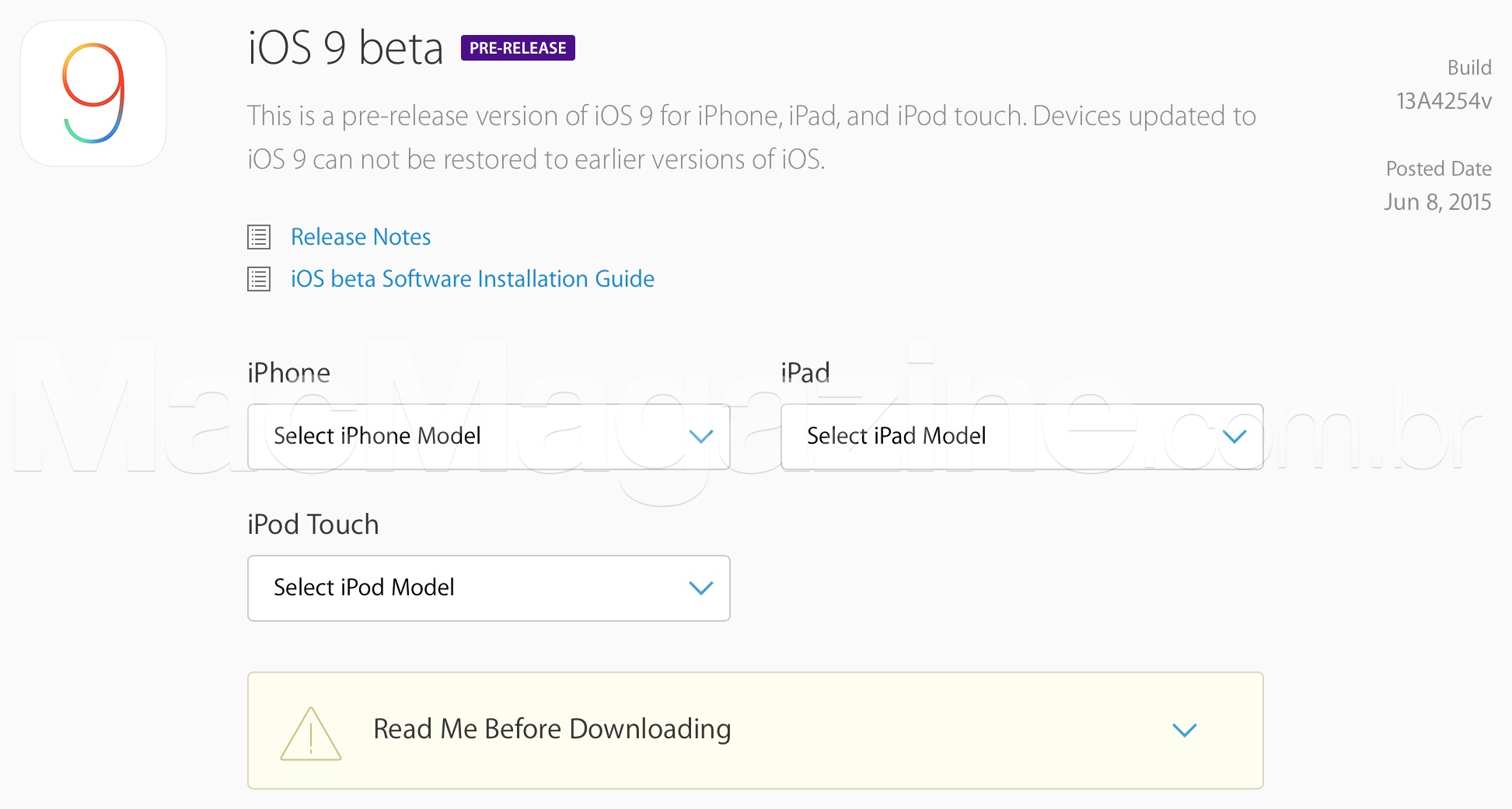 Primeira beta do iOS 9