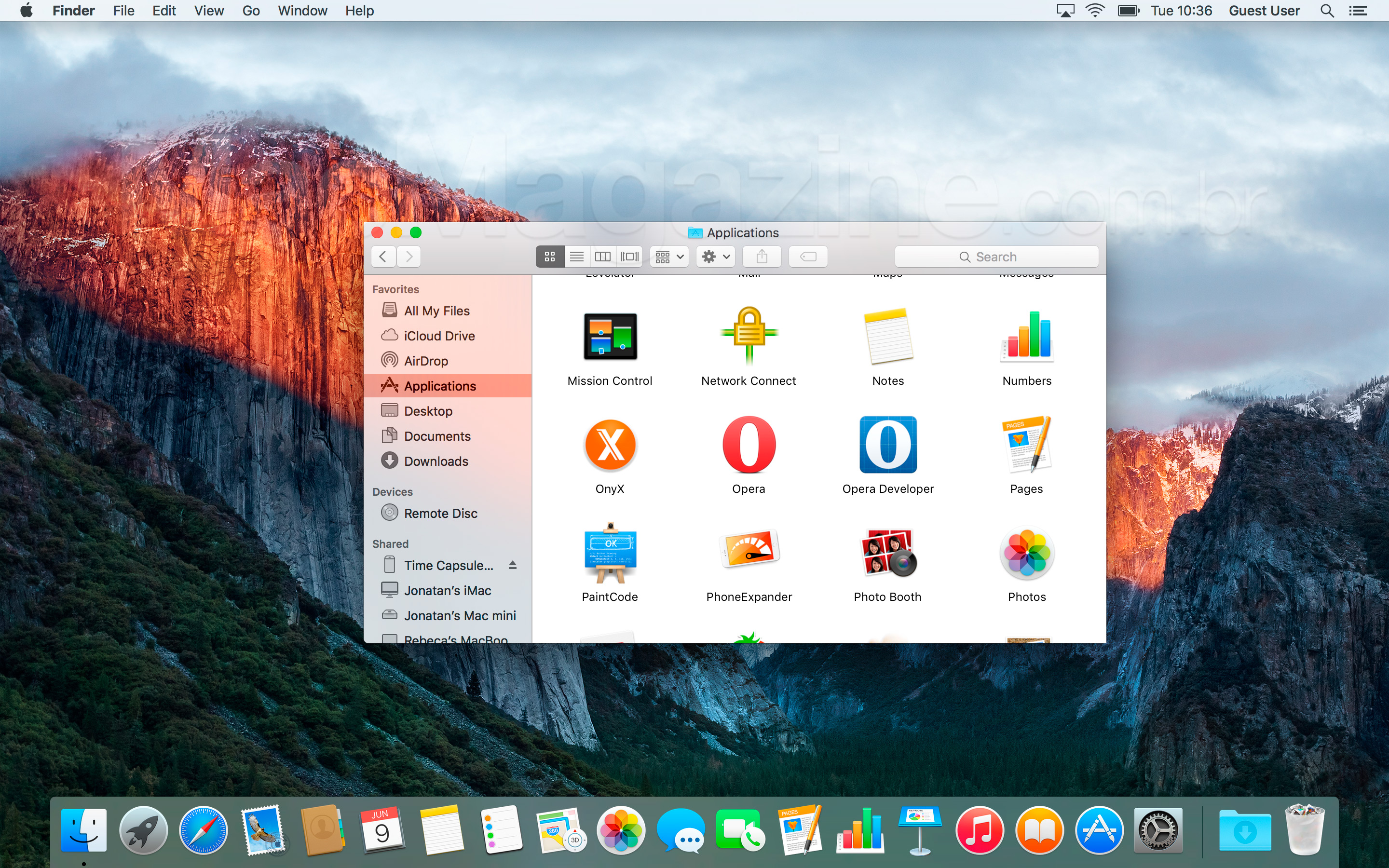 Screenshot do OS X El Capitan 10.11