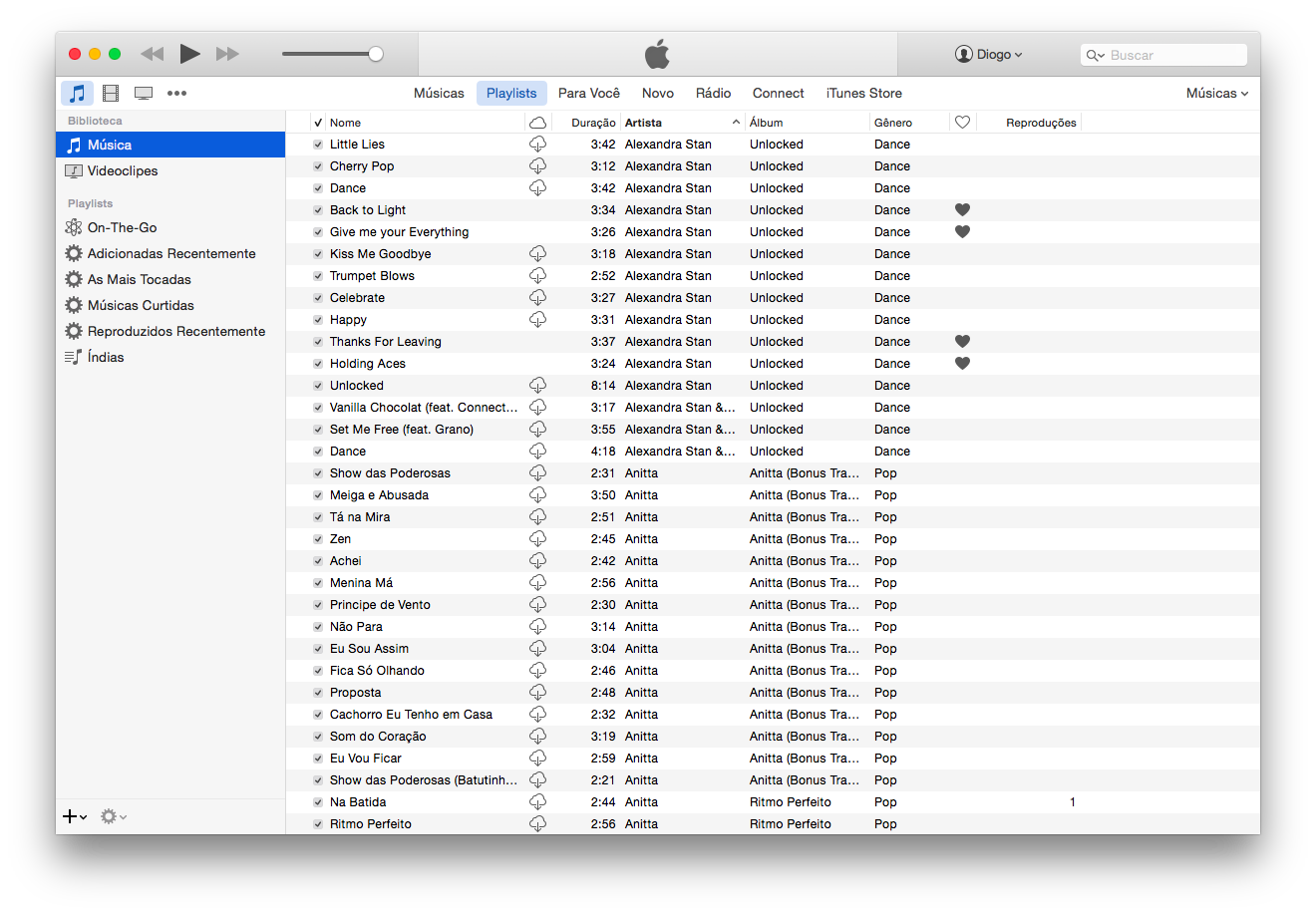 Criando uma playlist com músicas curtidas no Apple Music