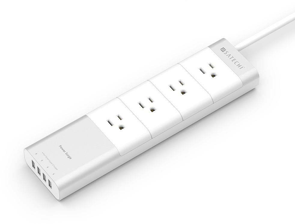 Satechi Aluminum Power Strip with 4 USB Charging Ports