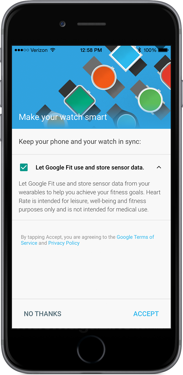 Google Fit no Android Wear para iPhone