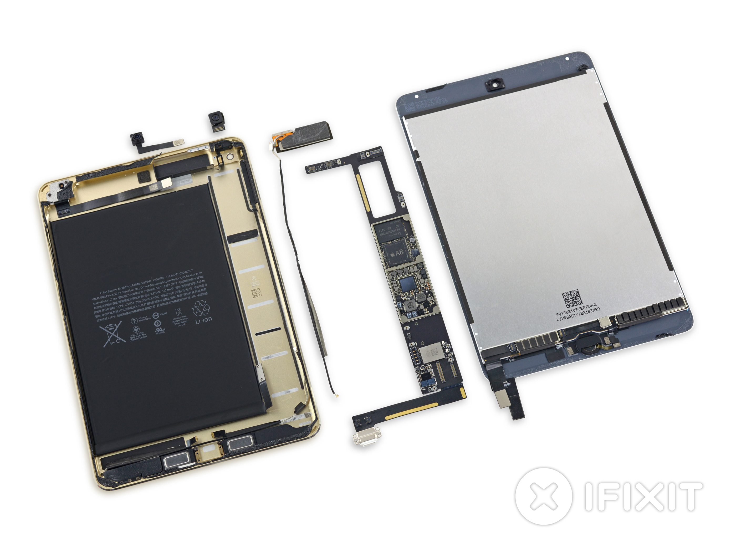 iPad mini 4 desmontado pela iFixit