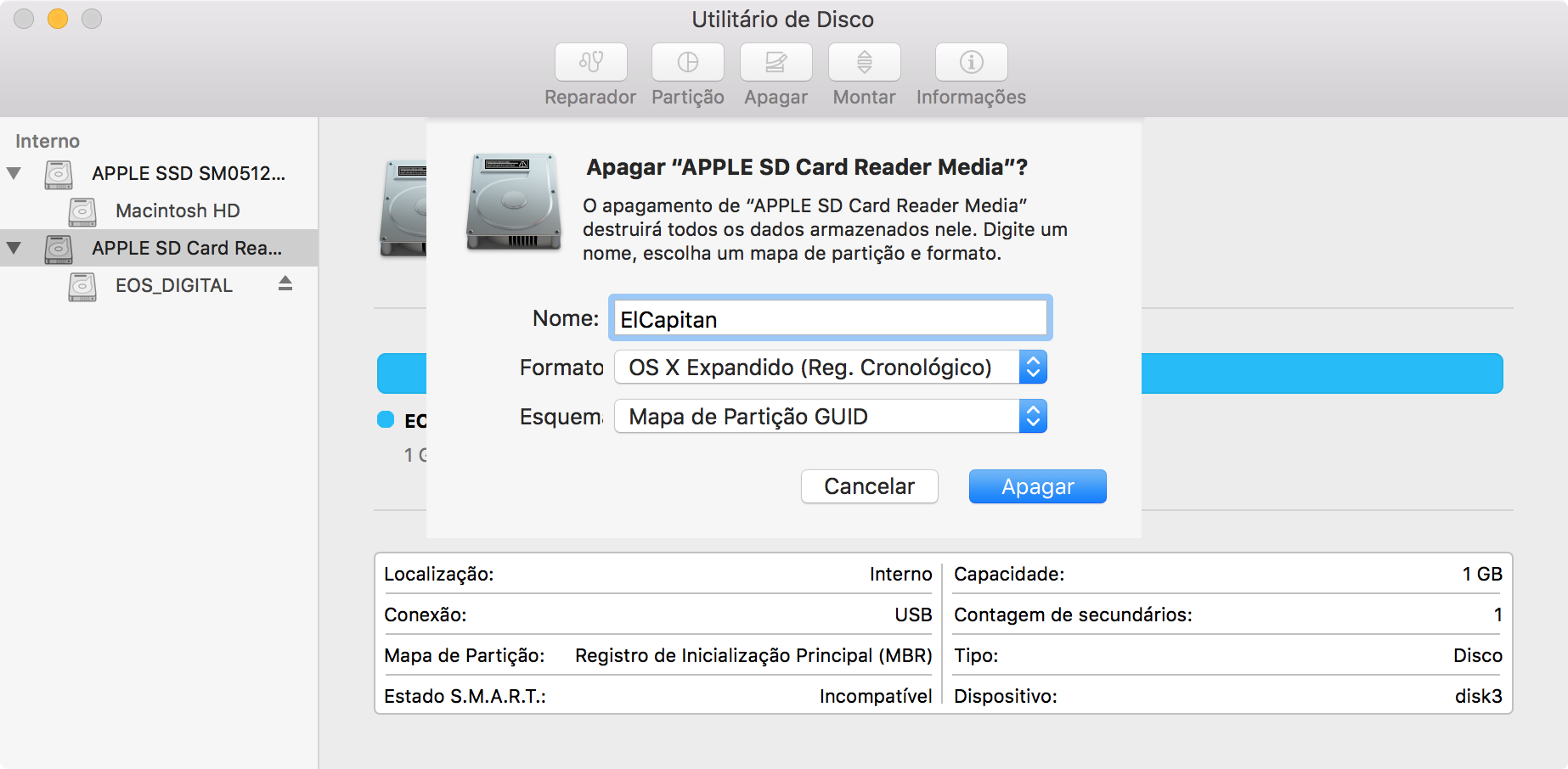 Instalando o OS X El Capitan 10.11