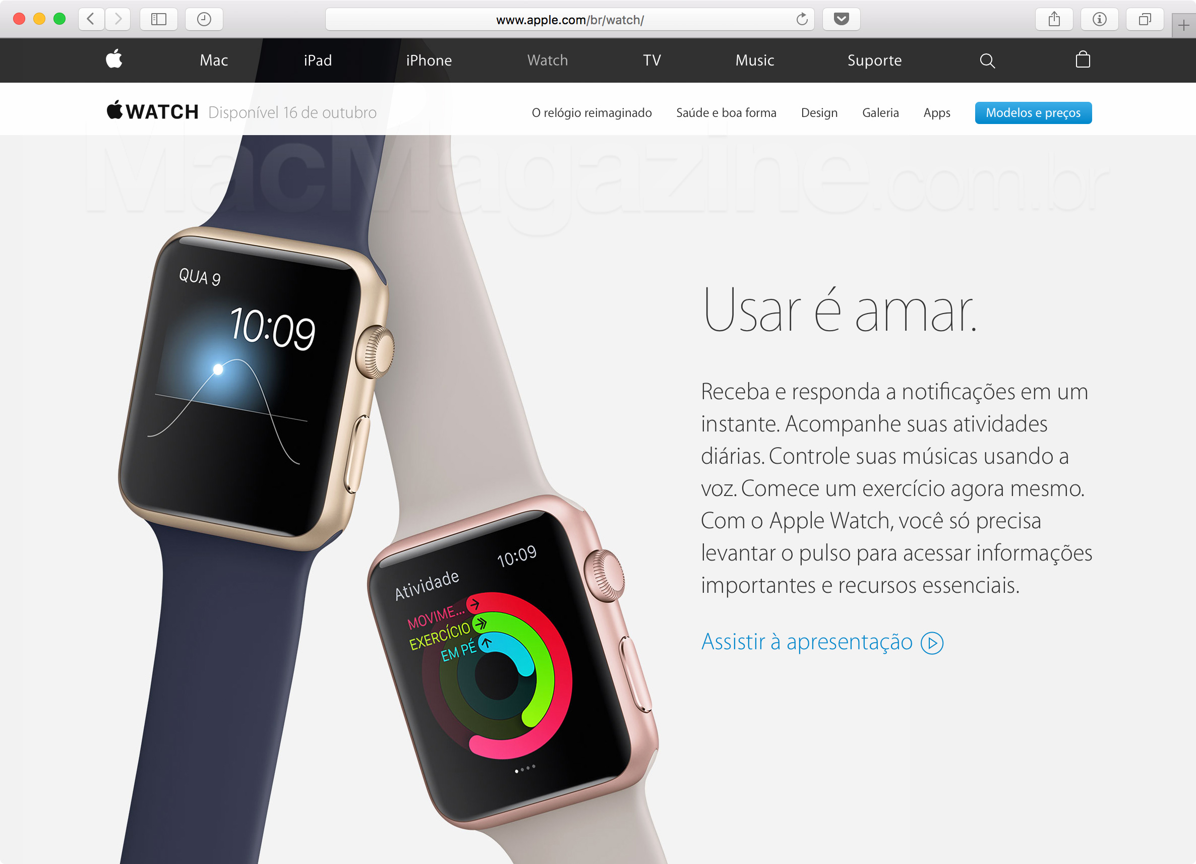 Apple Watch no Brasil dia 16