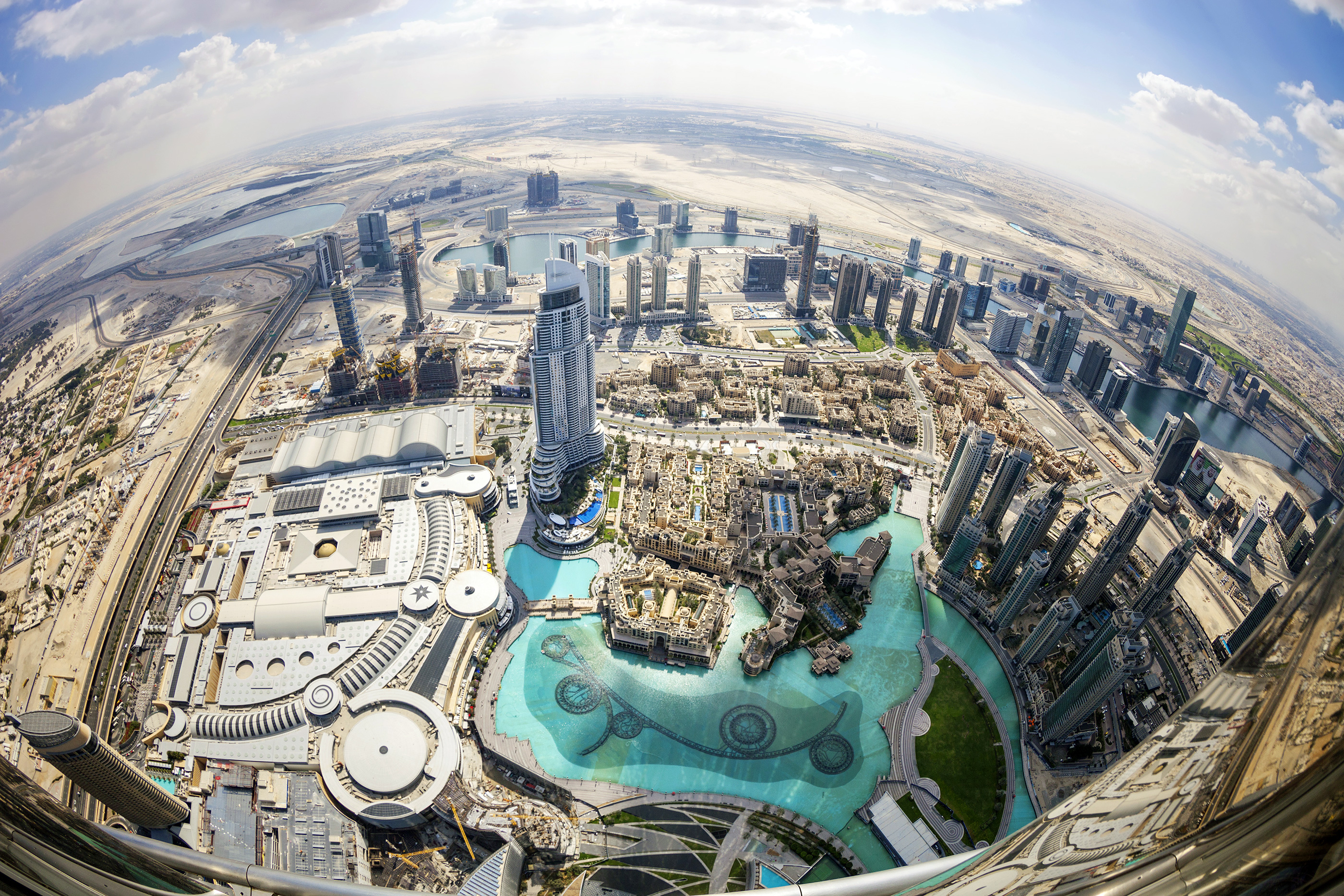 Foto aérea dos Emirados Árabes Unidos