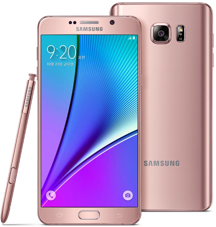 Galaxy Note5 na cor ouro rosé