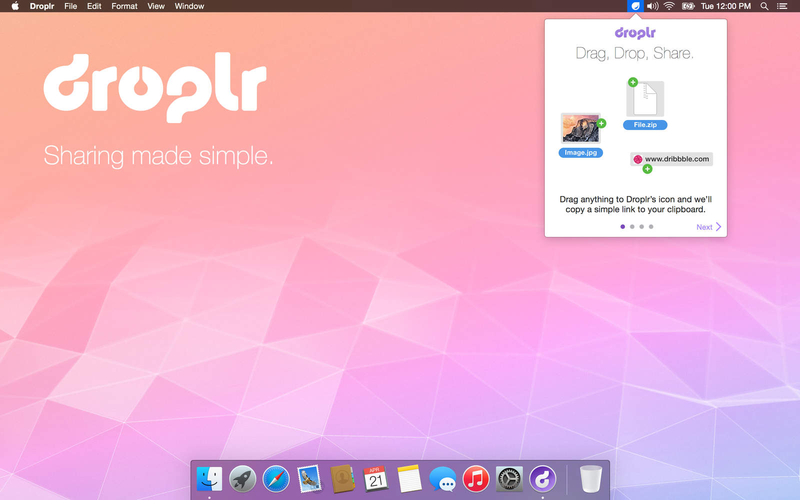 App Droplr para OS X