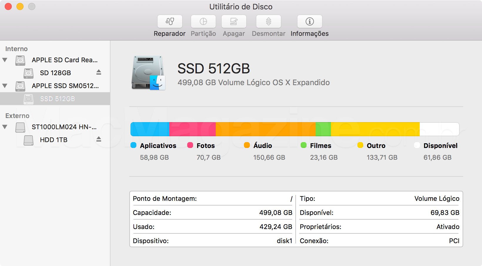 Utilitário de Disco do OS X