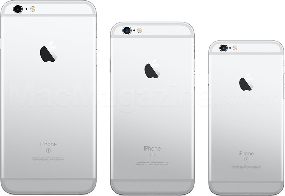 Tamanhos de iPhones lado a lado com modelo de 4 polegadas