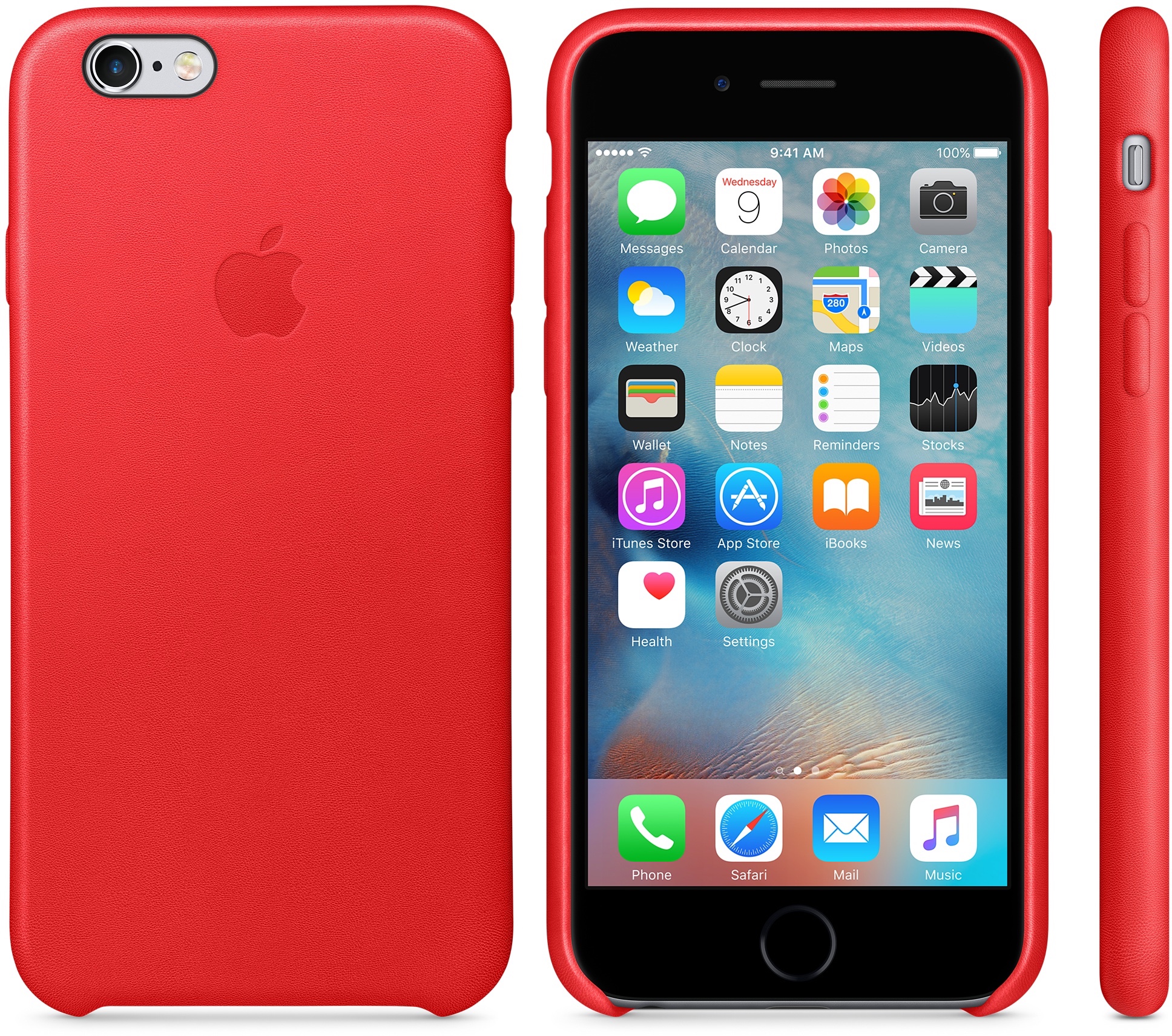 Case vermelha de couro para iPhones 6s (PRODUCT)RED