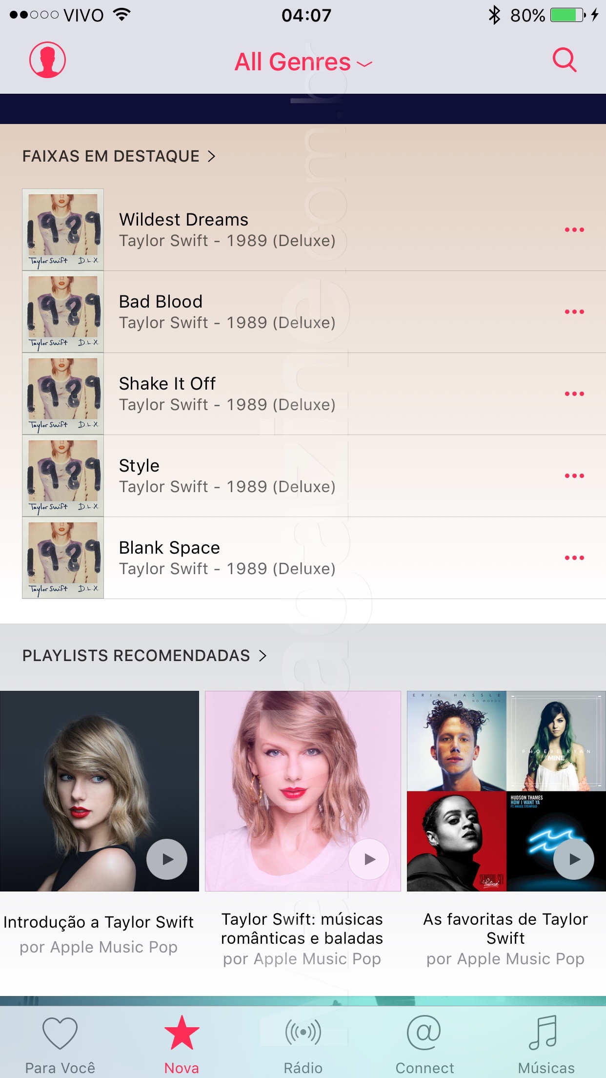 Taylor Swift no Apple Music