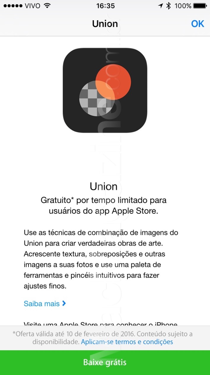 App Union de graça no Apple Store