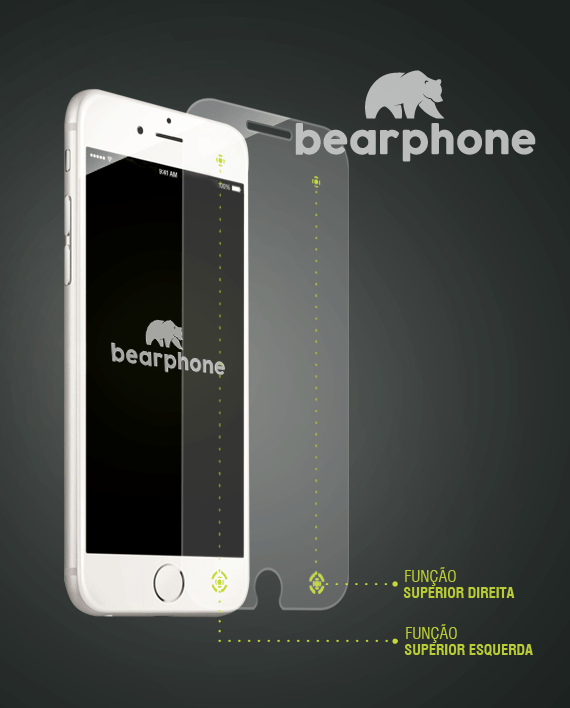 Película de vidro com botão inteligente, da BearPhone