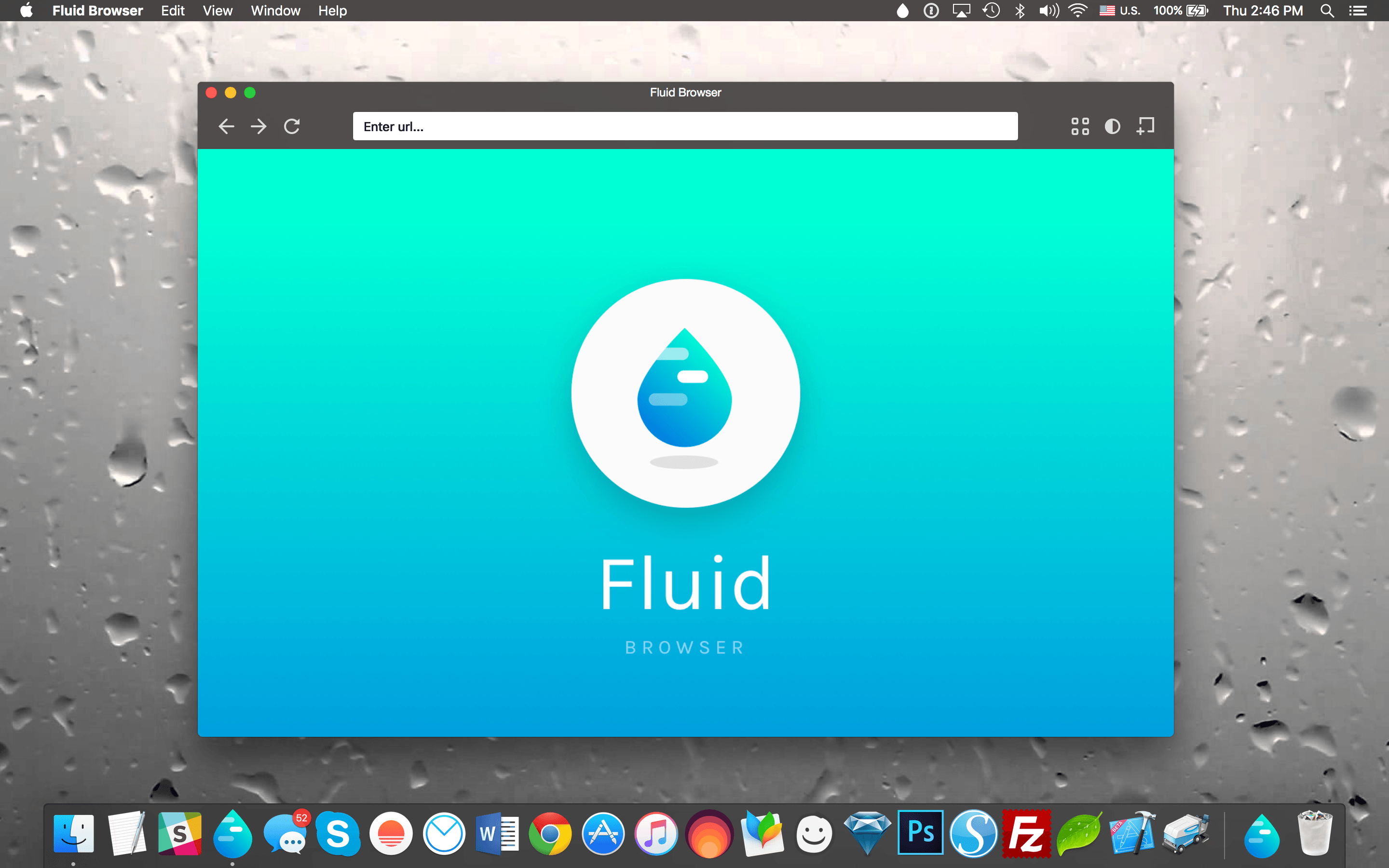 Screenshot do Fluid Browser