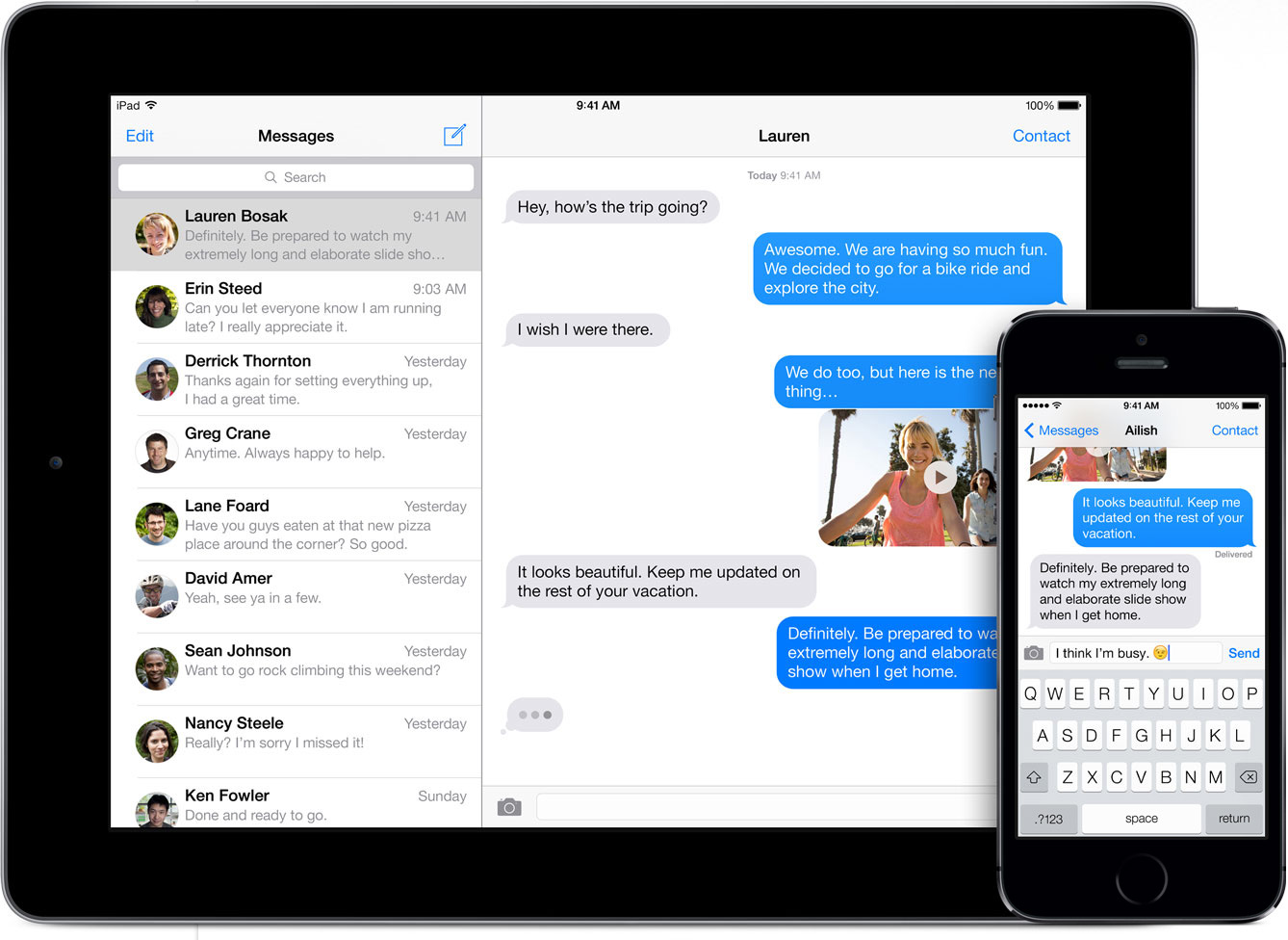iMessage com mensagens em iPad e iPhone