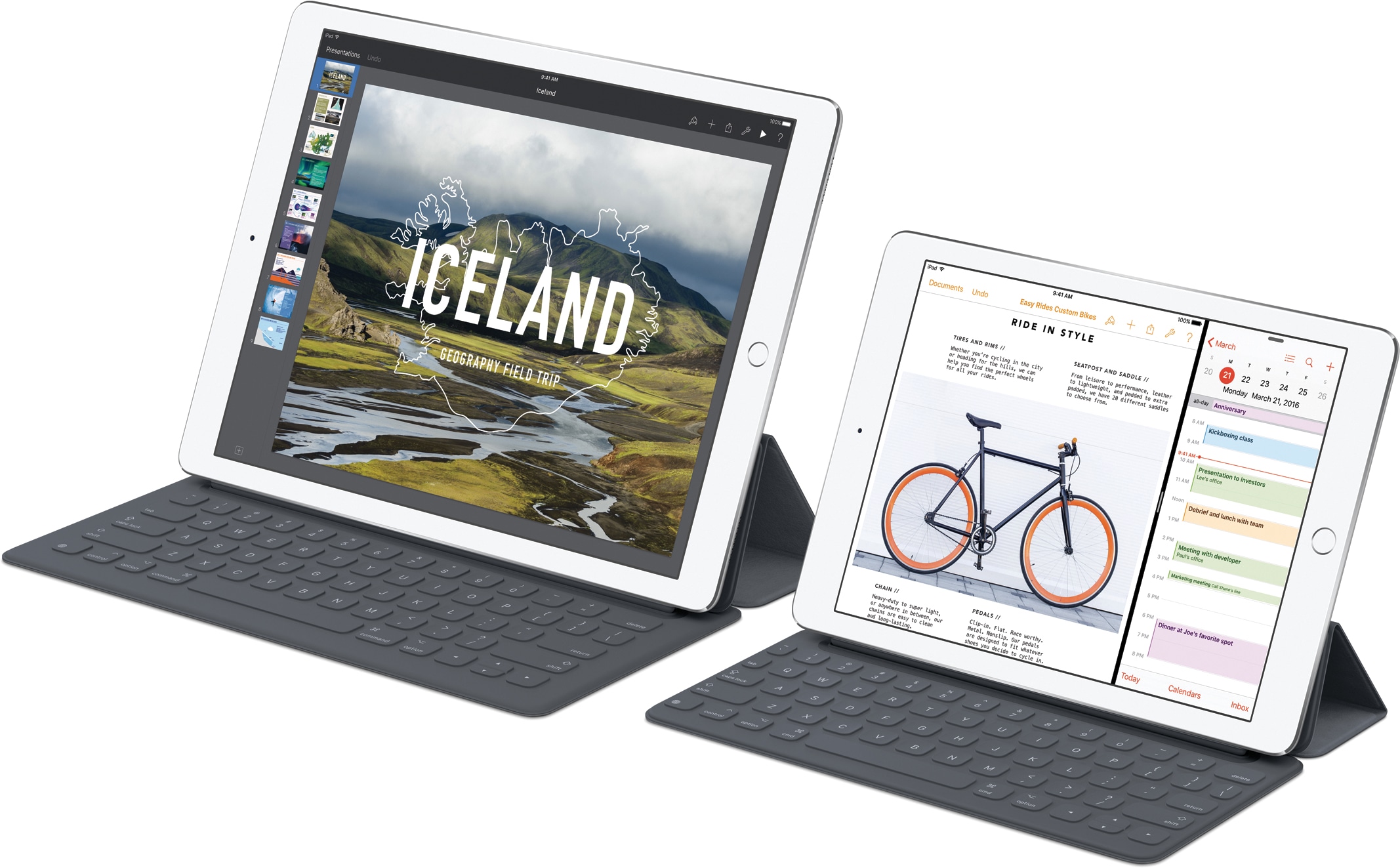 iPads Pro de 12,9 e 9,7 polegadas com Smart Keyboards