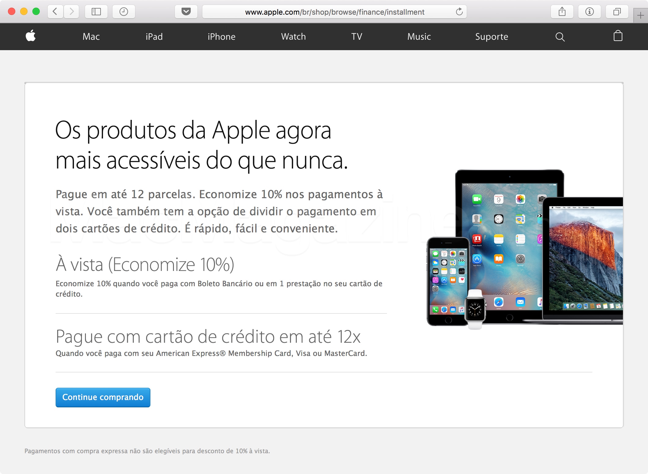 Parcelamento pela Apple Brasil