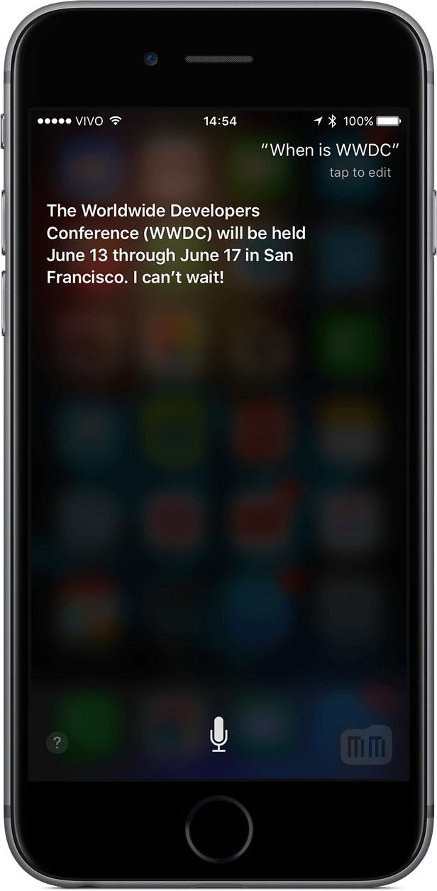 Siri sobre data da WWDC 2016