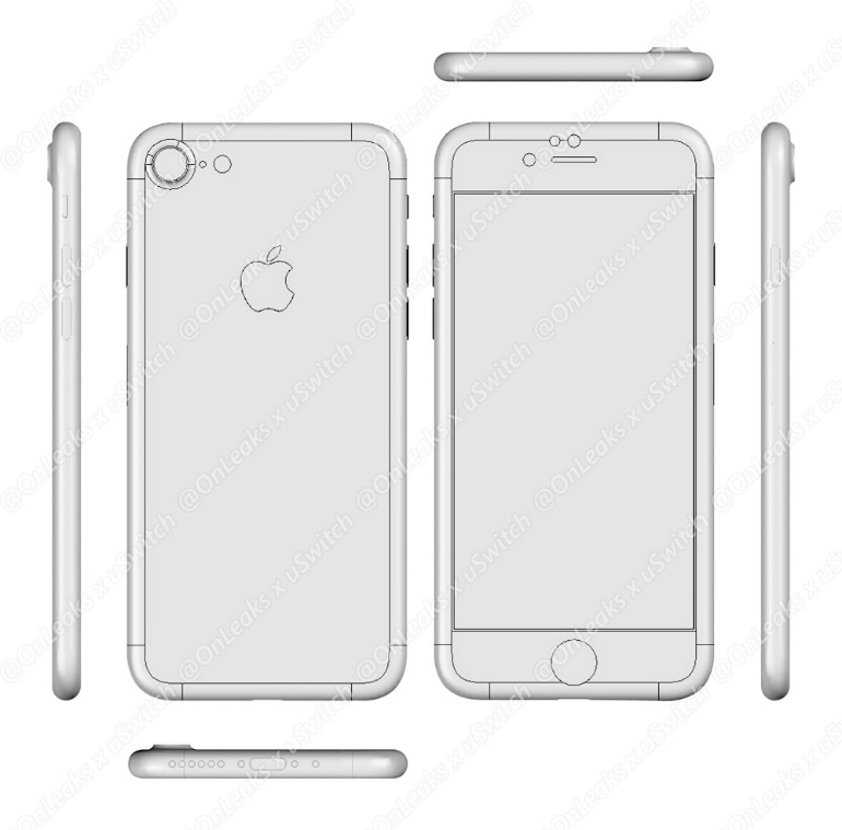 Suposto desenho 3D do "iPhone 7"