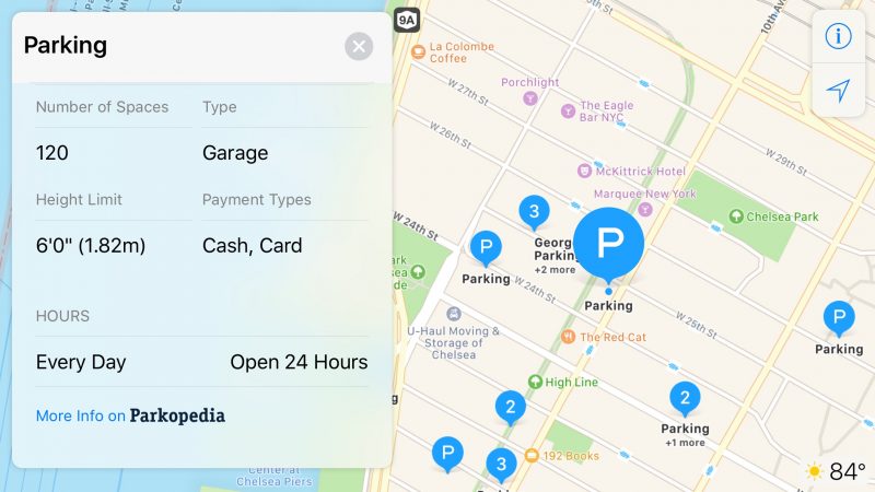Parkopedia no Apple Maps