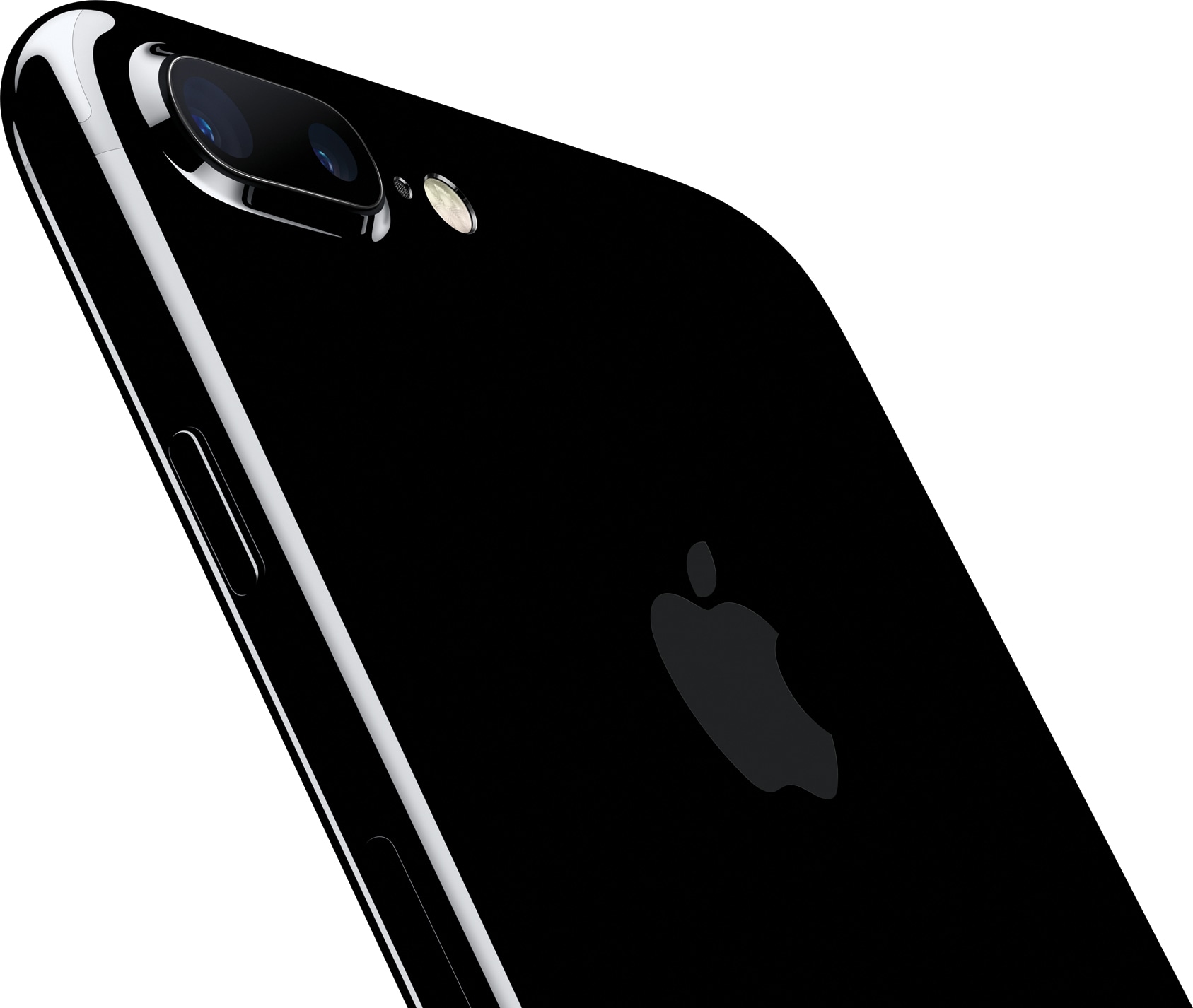 iPhone 7 Plus jet black inclinado de costas