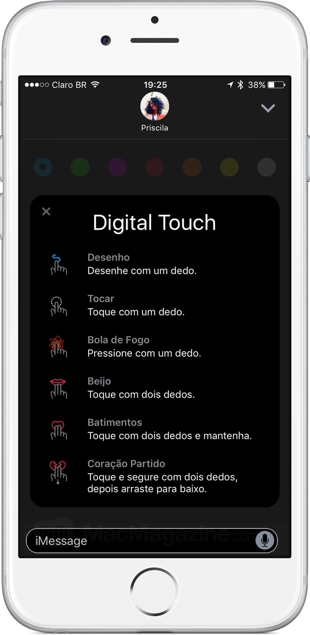 Digital Touch no iMessage do iOS 10