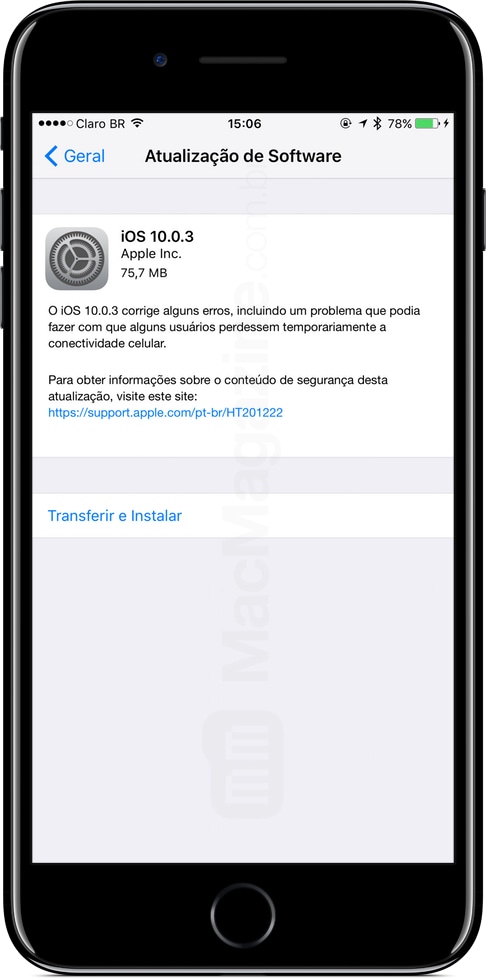 iOS 10.0.3 para iPhones 7/7Plus