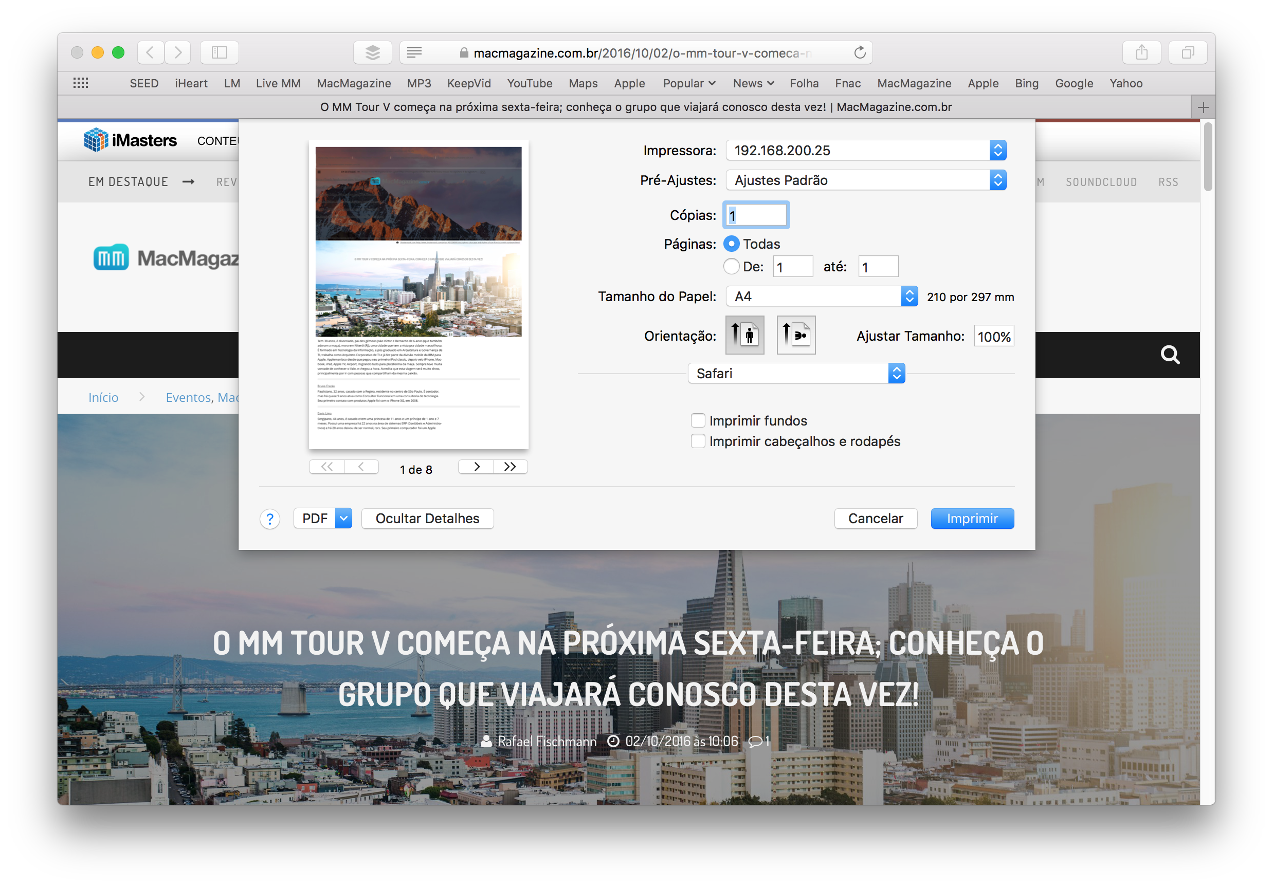 Transformando um documento em PDF no macOS
