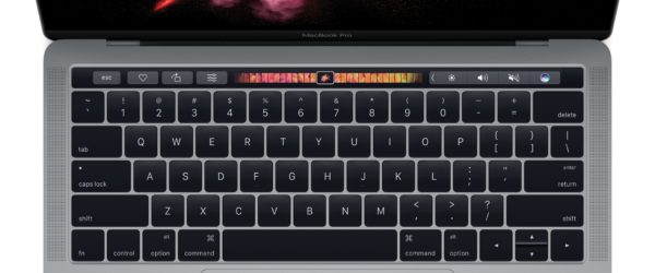 Novo MacBook Pro de cima com a Touch Bar